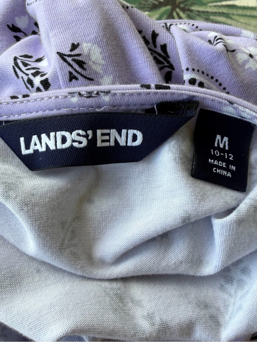 •Lands’ End• Purple Bandana Surplice Faux Wrap Dress - Size Medium (10-12) - Picture 2 of 8